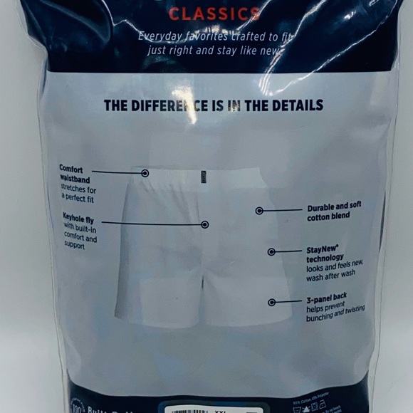 Jockey Men's Full Cut Woven Boxers 3 Pack New XXL 2XL Plaid Green Blue 44-46 BIG - Picture 5 of 10